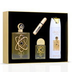 Tharwah Gold Gift Set By Lattafa Eau De Parfum 100ml + 20ml + 200ml Deo