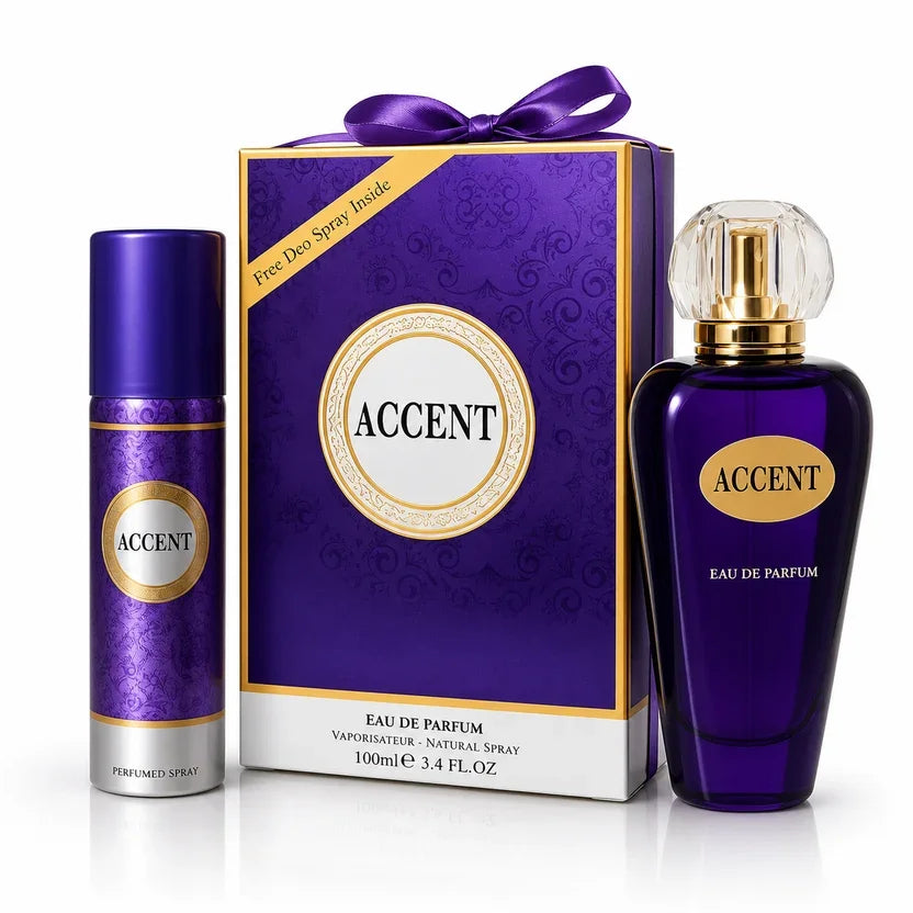 Accent By fragrance World Eau De Parfum 100ml + Free Deo