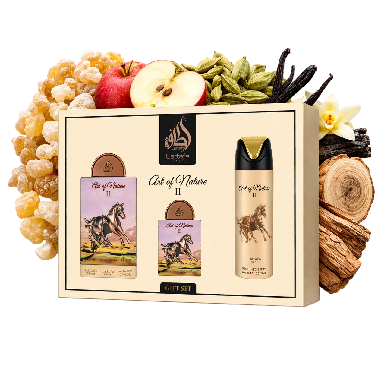 Art Of Nature II Gift Set By Lattafa Eau De Parfum 100ml + 20ml + 200ml Deo