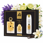 Tharwah Gold Gift Set By Lattafa Eau De Parfum 100ml + 20ml + 200ml Deo