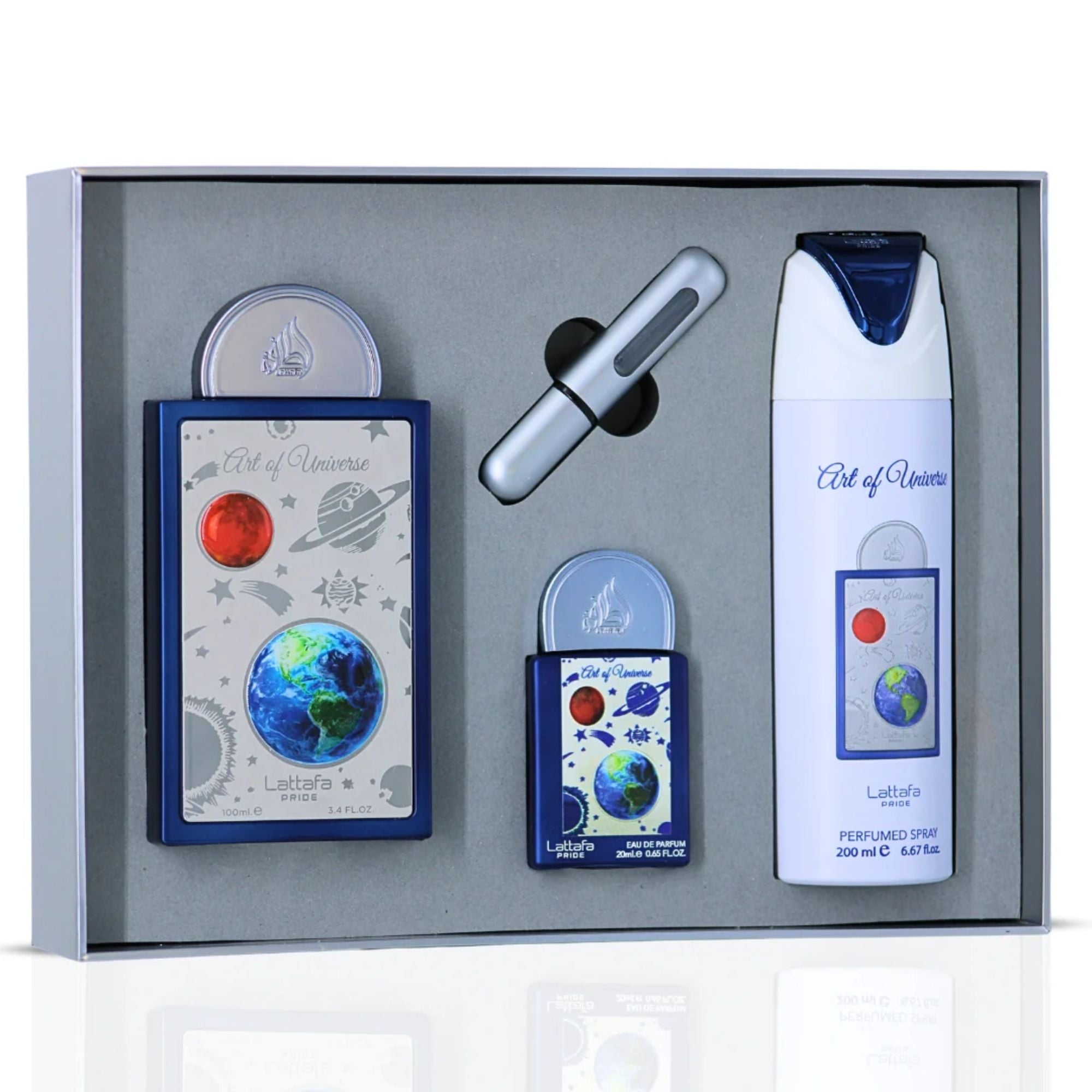 Art Of Universe Gift Set By Lattafa Eau De Parfum 100ml + 20ml + 200ml Deo
